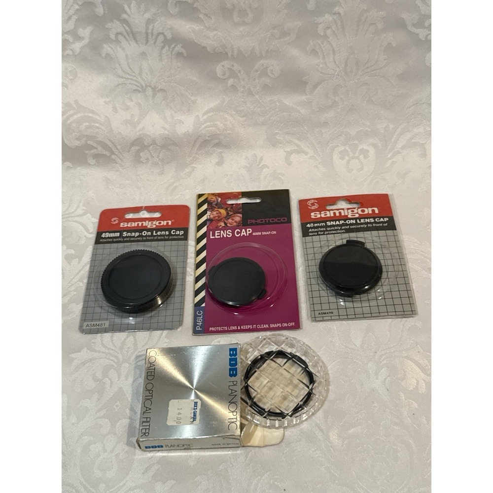 vintage‎ camera Samigon snap-on lens caps in 48mm and 49mm BDB Planoptic Lot 4